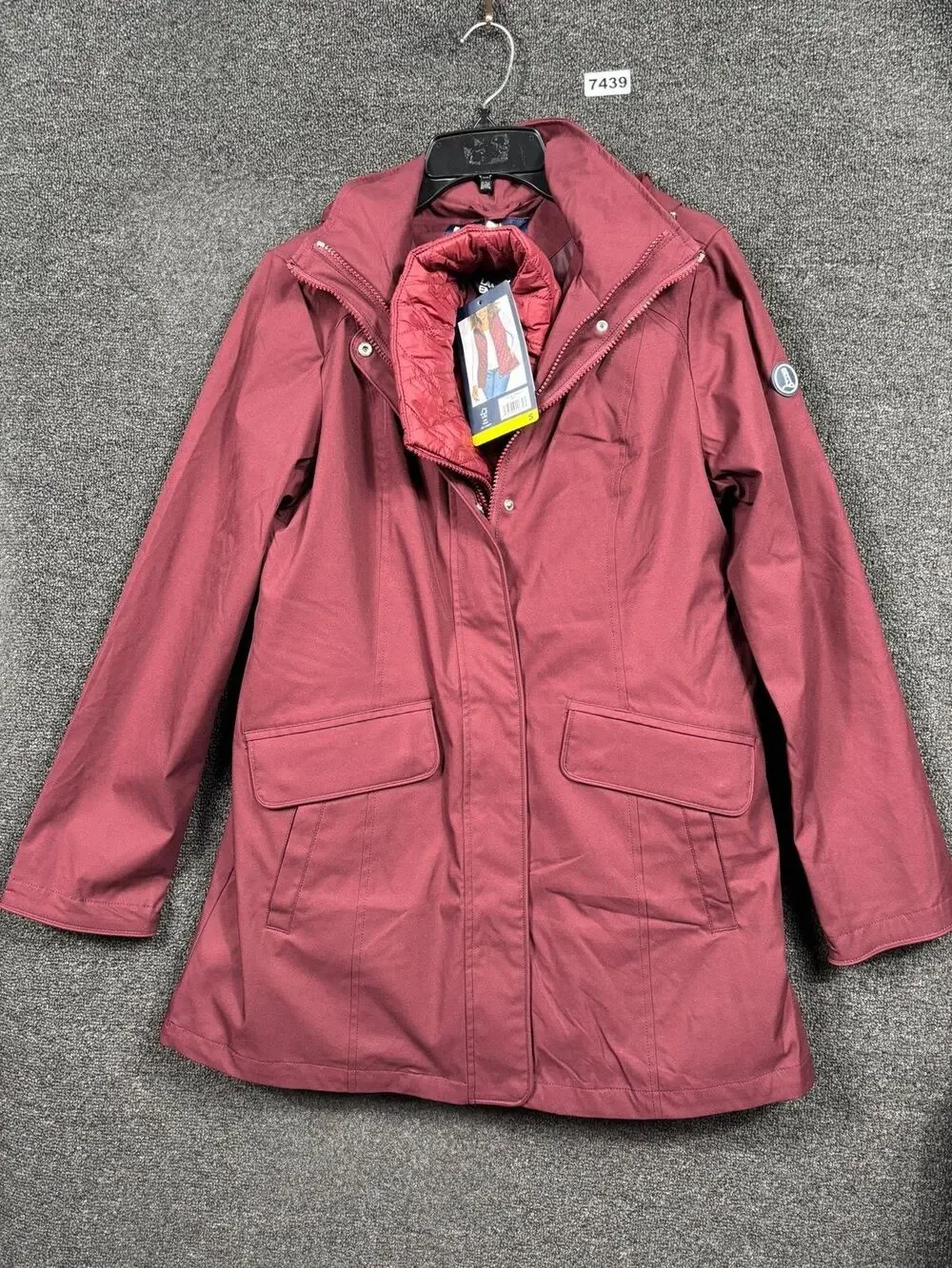 Lands End Jacket Womens Small Red 3-in-1 Systems Hooded Quilted Parka Coat